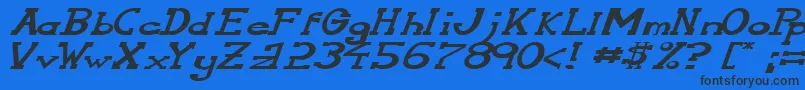 SerifonwideItalic-Schriftart – Schwarze Schriften auf blauem Hintergrund