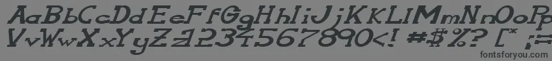 Czcionka SerifonwideItalic – czarne czcionki na szarym tle