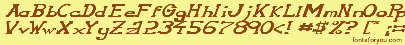 SerifonwideItalic Font – Brown Fonts on Yellow Background