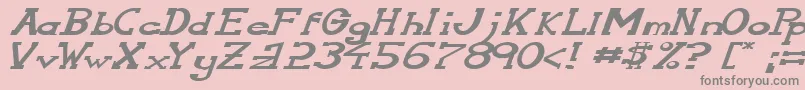 フォントSerifonwideItalic – ピンクの背景に灰色の文字