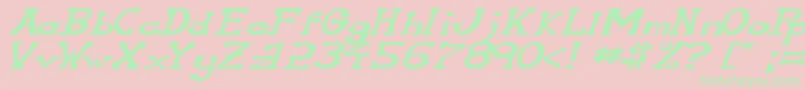 SerifonwideItalic Font – Green Fonts on Pink Background