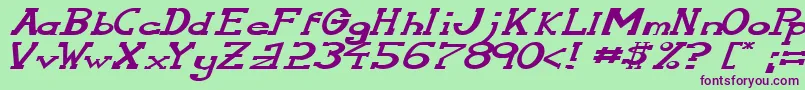 SerifonwideItalic Font – Purple Fonts on Green Background