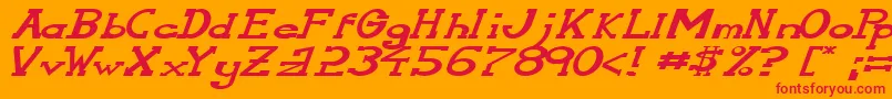 SerifonwideItalic Font – Red Fonts on Orange Background