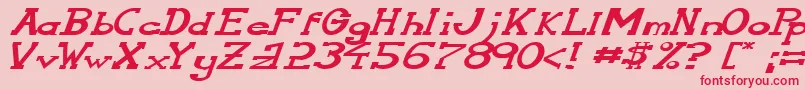 SerifonwideItalic-Schriftart – Rote Schriften auf rosa Hintergrund