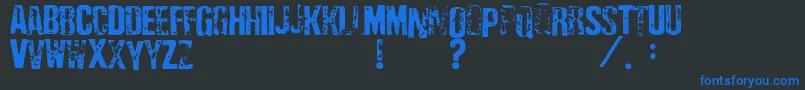 DepressionistThree Font – Blue Fonts on Black Background