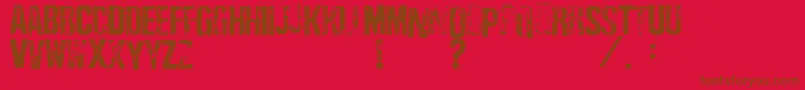 DepressionistThree Font – Brown Fonts on Red Background