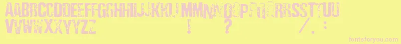 DepressionistThree Font – Pink Fonts on Yellow Background