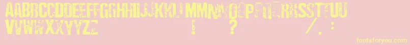 DepressionistThree Font – Yellow Fonts on Pink Background