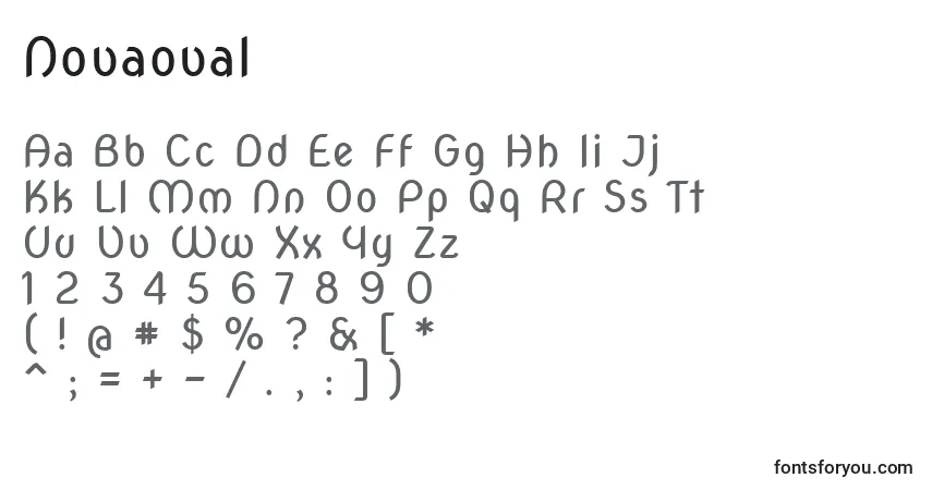 Schriftart Novaoval – Alphabet, Zahlen, spezielle Symbole