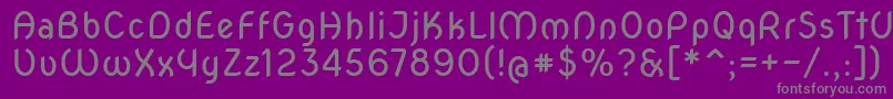 フォントNovaoval – 紫の背景に灰色の文字