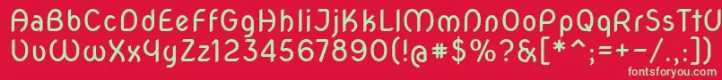 フォントNovaoval – 赤い背景に緑の文字