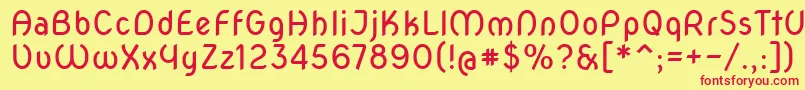 Novaoval Font – Red Fonts on Yellow Background