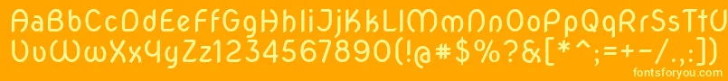 Czcionka Novaoval – żółte czcionki na pomarańczowym tle