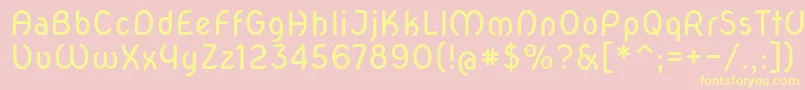 Novaoval Font – Yellow Fonts on Pink Background