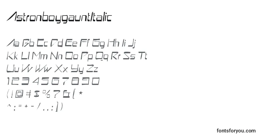 AstronboygauntItalic Font – alphabet, numbers, special characters