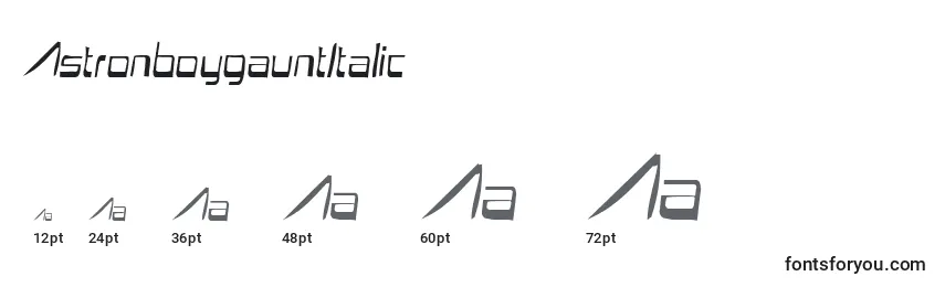 AstronboygauntItalic Font Sizes
