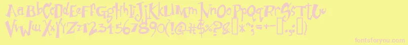 JuniorStinky Font – Pink Fonts on Yellow Background