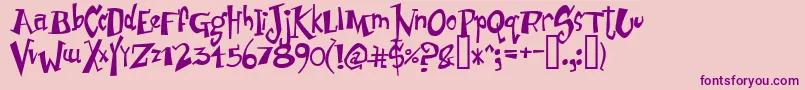 JuniorStinky Font – Purple Fonts on Pink Background