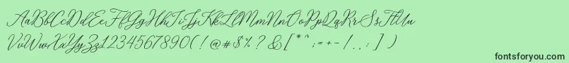 RosabeliaSldt-fontti – mustat fontit vihreällä taustalla