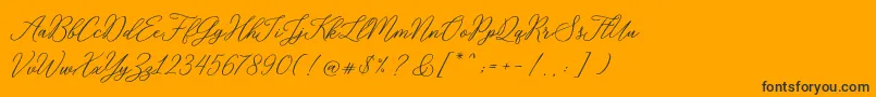 RosabeliaSldt-Schriftart – Schwarze Schriften auf orangefarbenem Hintergrund