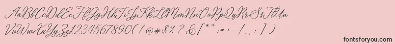 RosabeliaSldt-fontti – mustat fontit vaaleanpunaisella taustalla