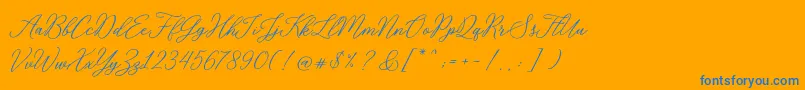 RosabeliaSldt Font – Blue Fonts on Orange Background