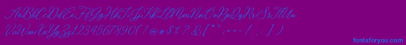 RosabeliaSldt Font – Blue Fonts on Purple Background