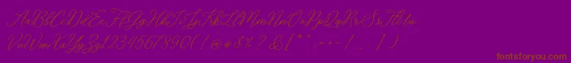 RosabeliaSldt-fontti – ruskeat fontit violetilla taustalla