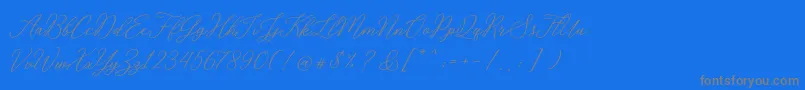 RosabeliaSldt-Schriftart – Graue Schriften auf blauem Hintergrund