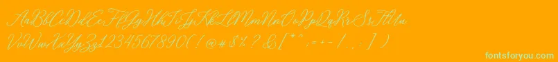 Шрифт RosabeliaSldt – зелёные шрифты на оранжевом фоне