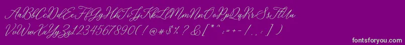 RosabeliaSldt-fontti – vihreät fontit violetilla taustalla