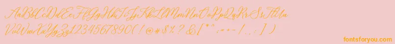 RosabeliaSldt-Schriftart – Orangefarbene Schriften auf rosa Hintergrund