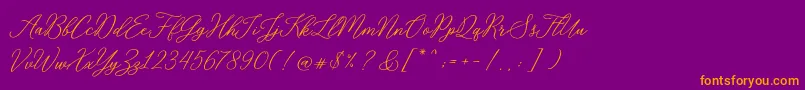 RosabeliaSldt Font – Orange Fonts on Purple Background