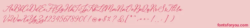 フォントRosabeliaSldt – ピンクの背景に赤い文字