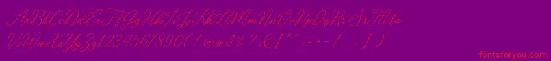 RosabeliaSldt-Schriftart – Rote Schriften auf violettem Hintergrund