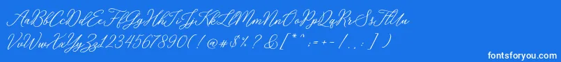フォントRosabeliaSldt – 青い背景に白い文字