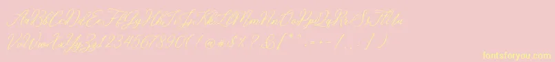 Шрифт RosabeliaSldt – жёлтые шрифты на розовом фоне