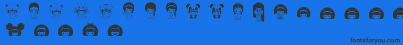 MayumiGumi Font – Black Fonts on Blue Background