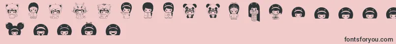 MayumiGumi Font – Black Fonts on Pink Background