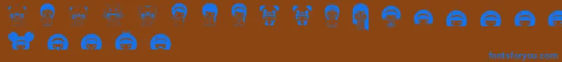 MayumiGumi Font – Blue Fonts on Brown Background