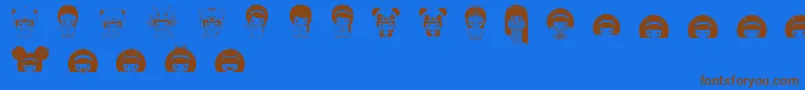 MayumiGumi Font – Brown Fonts on Blue Background