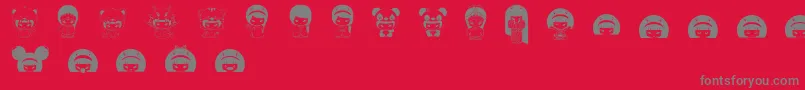 MayumiGumi Font – Gray Fonts on Red Background