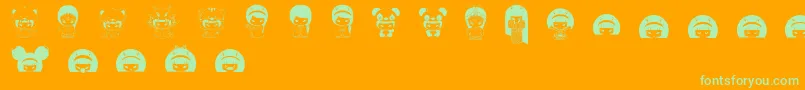 MayumiGumi Font – Green Fonts on Orange Background