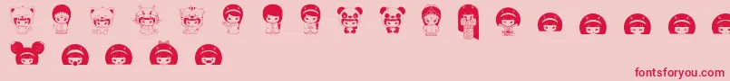 MayumiGumi Font – Red Fonts on Pink Background