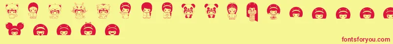 MayumiGumi Font – Red Fonts on Yellow Background