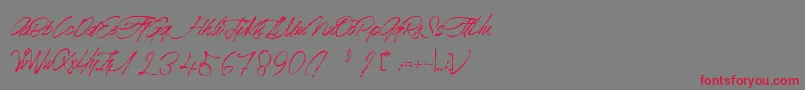 フォントMr.JacksonRankenstein – 赤い文字の灰色の背景
