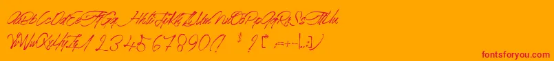 フォントMr.JacksonRankenstein – オレンジの背景に赤い文字