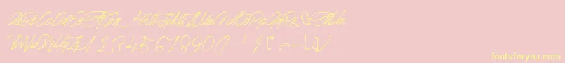 Mr.JacksonRankenstein-Schriftart – Gelbe Schriften auf rosa Hintergrund