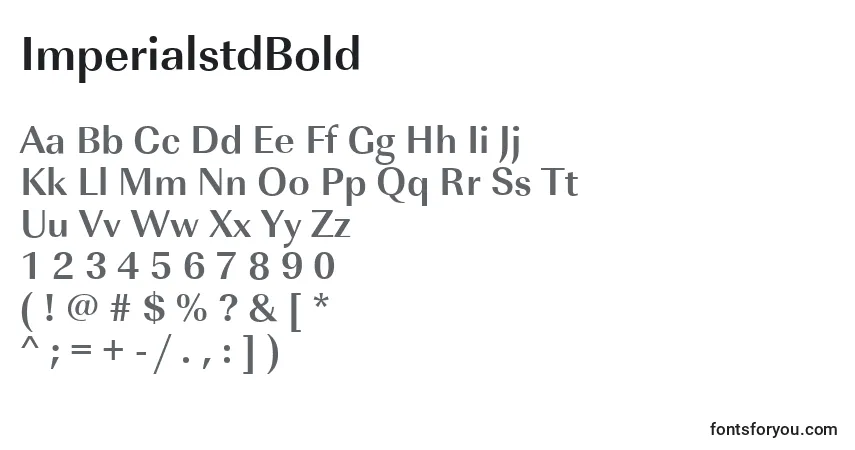 A fonte ImperialstdBold – alfabeto, números, caracteres especiais