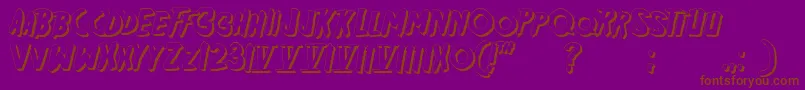 Friday13sh-Schriftart – Braune Schriften auf violettem Hintergrund